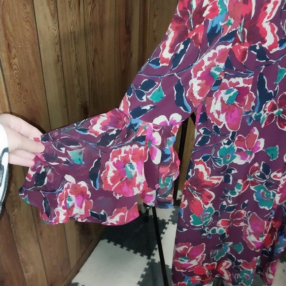 1567 - NWOT Roz & Ali Floral Flowy Mini Dress (XL) - Picture 2 of 4